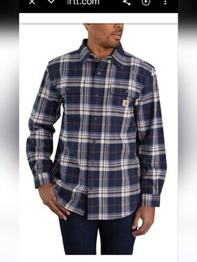 Carhartt Loose Fit Heavyweight Flannel Long-Sleeve Plaid Shirt